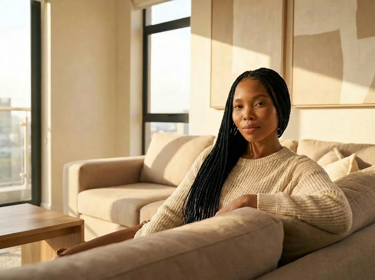 Knotless braids in an everyday setting